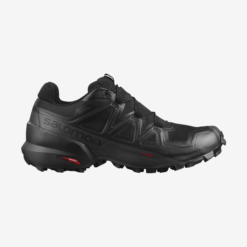 Chaussures De Trail Running Salomon Homme Noir - Salomon SPEEDCROSS 5 GORE-TEX - France (6872-ZIMSX)